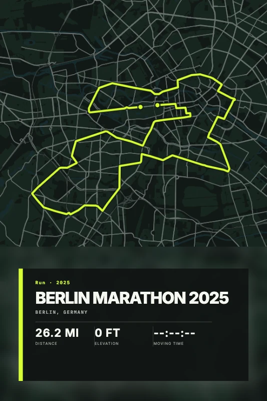 Full Bleed route poster showing Berlin Marathon 2025